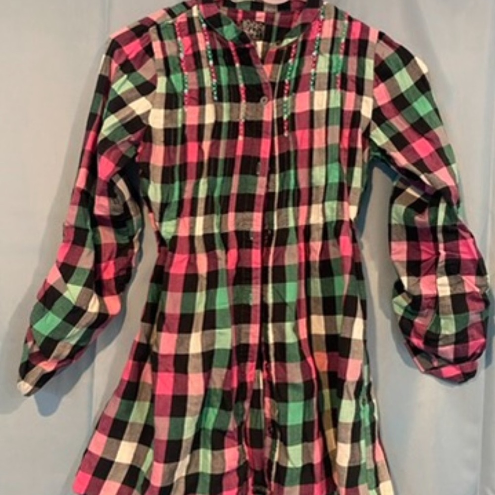 Place Vibrant Plaid Shirt Dress
